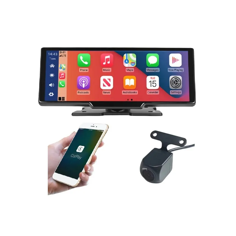 10.26" pantalla táctil 4K+1080P cámara dual radio de coche inalámbrico CarPlay Android auto