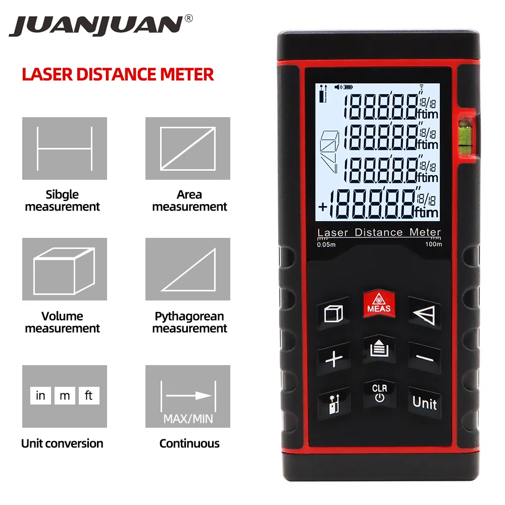 يده 100m الليزر Rangefinder الرقمية ليزر مقياس مسافات قياس حجم مع إشارة زاوية