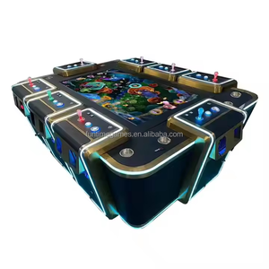 最新6-4玩家立式鱼桌游戏机简易4玩家起重机柜带硬币推进器 - Product Image 4
