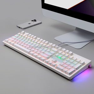En Stock 104 teclas de teclado mecánico para juegos LED RGB retroiluminado con cable USB personalizable keycap color Teclado mecánico para escritorio - Product Image 4