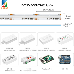 WS2811 Pixel COB Светодиодная лента, световая лента RGB 5 м 12 В SM16703 / 1903 IC 216 светодиодов/м, адресуемый программируемый цифровой цвет мечты - Product Image 5
