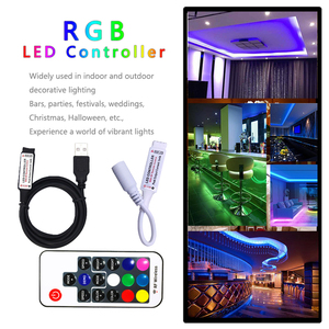 ตัวควบคุมไฟ LED DC 5V 6A 17คีย์ RF ระยะไกลแบบใช้ USB สำหรับแถบไฟ RGB และเคสคอมพิวเตอร์แบ็คไลท์ - Product Image 6