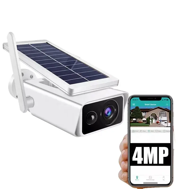 Caméra IP de sécurité solaire extérieure sans fil 4MP basse consommation Icsee Détection de mouvement Caméra CCTV à batterie solaire WiFi