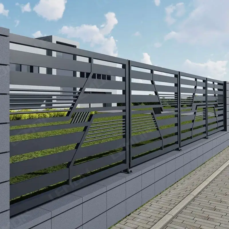 Balaustra in alluminio a impatto uragano di fascia alta Canada recinzione temporanea in metallo moderna per il giardino