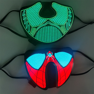 หน้ากากครึ่งหน้าสำหรับผู้ใหญ่หน้ากากแผงไฟ LED เปิดใช้งานด้วยเสียง EL - Product Image 2