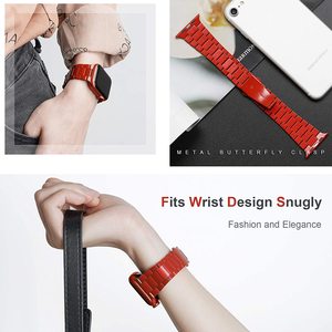 Keepwin Charm Watch Replacement Metal Solid 304 Stainless Steel Watch Band Tortoid Buckle Strap for <strong>Apple</strong> IWatch 9 8 7 6 5 <strong>4</strong> <strong>SE</strong> - Product Image 2