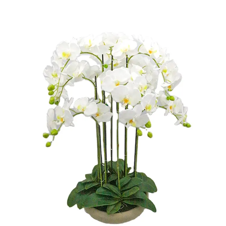Decoração de flores artificiais, novos produtos, decoração de escritório, flor 6 haste, orquídea