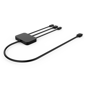 Cable USB de entrada múltiple macho a macho, Hub de alimentación Mini DP HDMI USB-C a HDMI 3 en 1 HDTV DVD Player ordenador plateado
