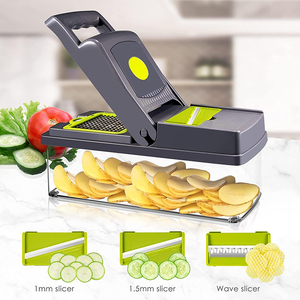 16 in 1 sebze dilimleme kesici ile 8 bıçak soğan sebze doğrayıcı kesici patates domates havuç temizleme butonu ile - Product Image 4