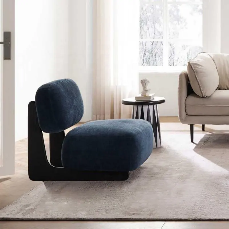 Modern household furniture living room leisure real wood leisure chair luxury sofa lounge fabric single sofa