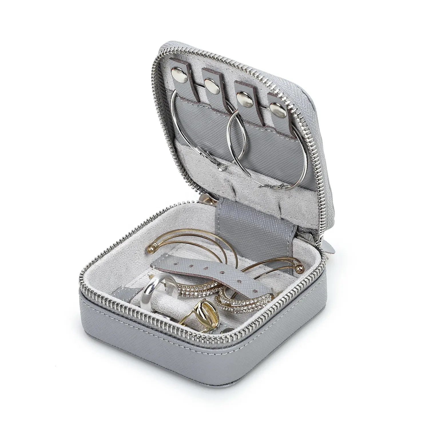 Custodia per gioielli in pelle orecchini da viaggio portatili anelli collana organizzatore gioielli scatola di cuoio
