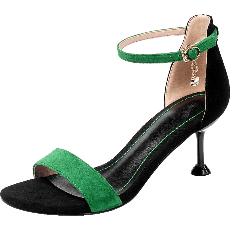 Soulier-tacones de buena calidad para mujer, tacones femeninos de fondo verde, sexys, 2021