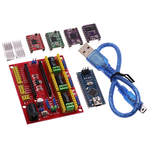 CNC kalkan V4 oyma makinesi 3D yazıcı + Arduino + NANO genişletme kartı 3.0 için + A4988 DRV8825 AT2100 sürücü USB kablosu