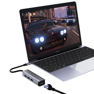 USB C HUB di rete RJ45 1000Mbps 3 porte USB 3.0 Splitter Gigabit Ethernet Hub Extender in magazzino - Product Image 5