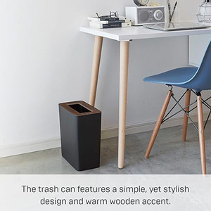 Cubo de basura integrado para cocina al por mayor, contenedor de basura de bambú, cubo de basura de reciclaje de madera para el hogar, rectángulo personalizado interior - Product Image 3