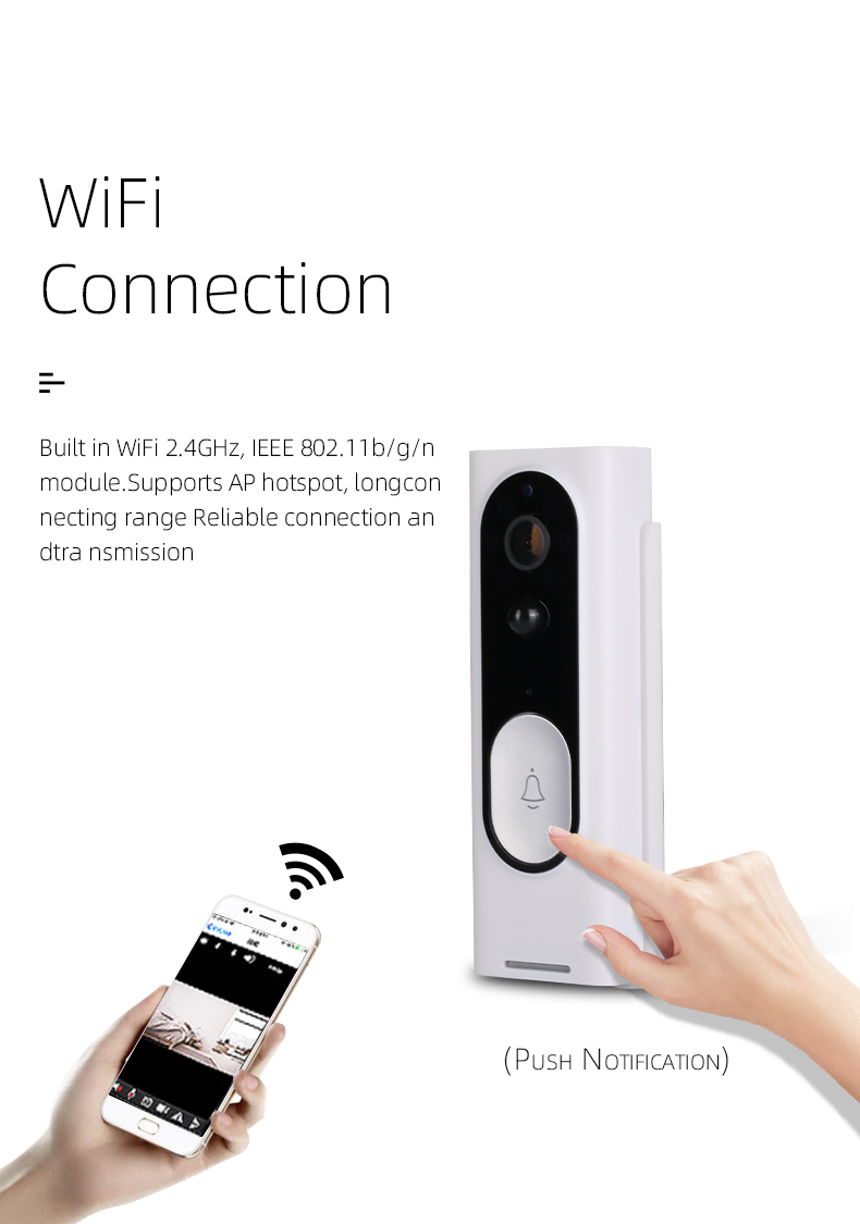 Wifi Smart Wireless Intercom Doorbell M13 Anti-Theft Monitoring Remote Voice Video Doorbell