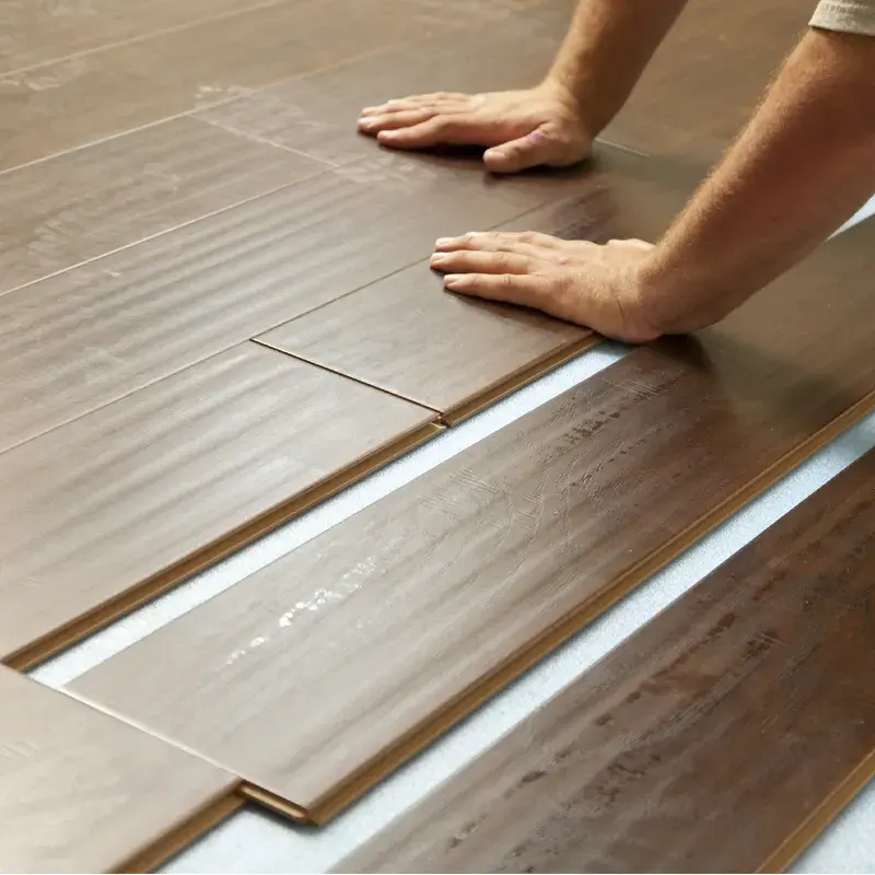 Herringbone piso laminado impermeável, parquete de madeira grossa com toque real de 10mm para piso
