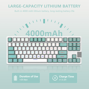专业4000毫安时RGB无线键盘3模式蓝牙/USB/2.4GHz办公游戏打字人体工程学设计 - Product Image 3