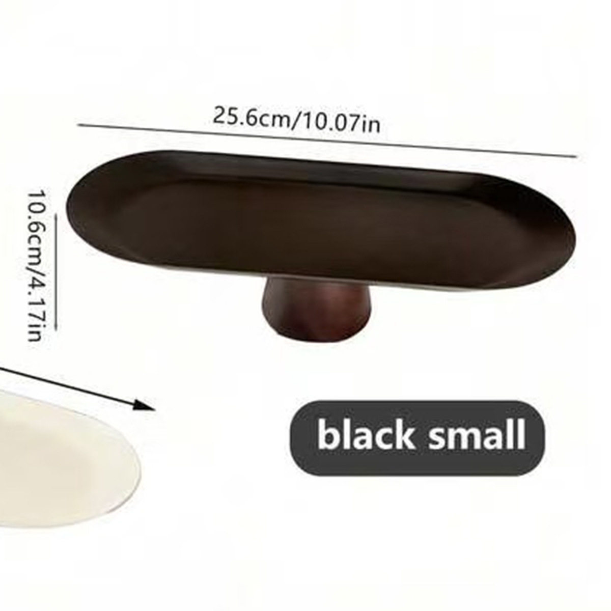 Noir - Assiette Ovale - 26cm - Pieds en Bois