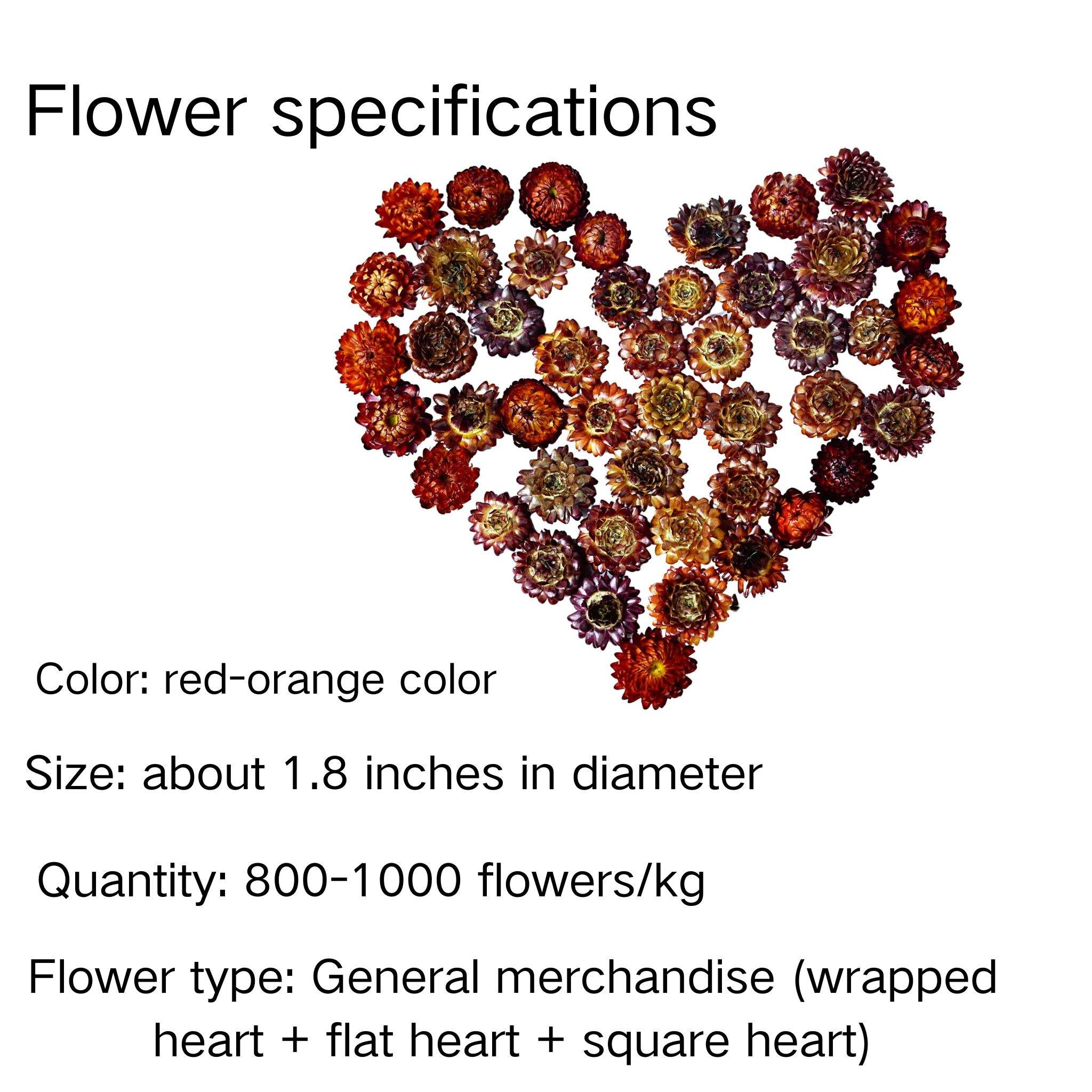 Rouge orangé (800-1000 fleurs/kg)