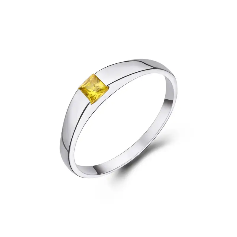Keiyue 925 sol prata diamante cz zircônia cúbica anéis para mulheres R0745 anel de jóias de pedras naturais amarelas