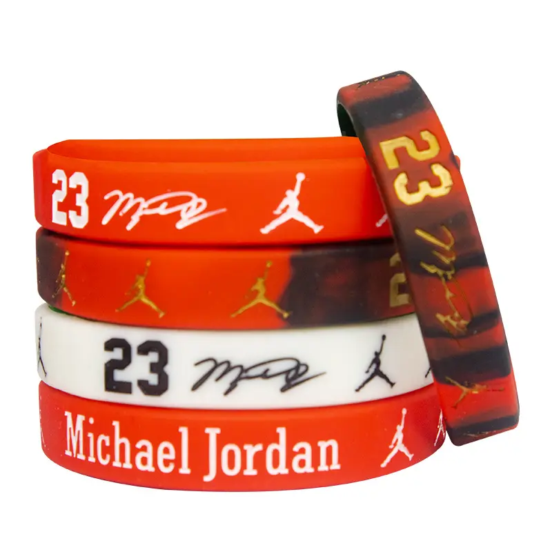 Pulsera deportiva personalizada con estampado de camuflaje para baloncesto, pulsera de silicona con Logo grabado de goma