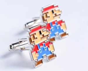 Mario 8 bit thiết kế Khuy măng sét Retro chơi game Phụ kiện Video Trò chơi Fan đồ trang sức cảm hứng món quà độc đáo cho game thủ phụ kiện phong cách - Product Image 1