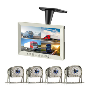 תקרת מכונית צג 10 אינץ AHD רכב מסך 4 פיצול גג הר צג 4ch LCD תצוגת מקליט משאית RV אחורי תצוגת מצלמה מערכת