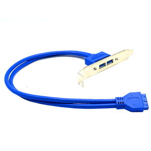 Cable USB 3,0 de doble puerto con IDC de 20 pines de carga rápida a 3A/5A Transferencia de datos de computadora de cobre puro iPhone Interfaz macho hembra