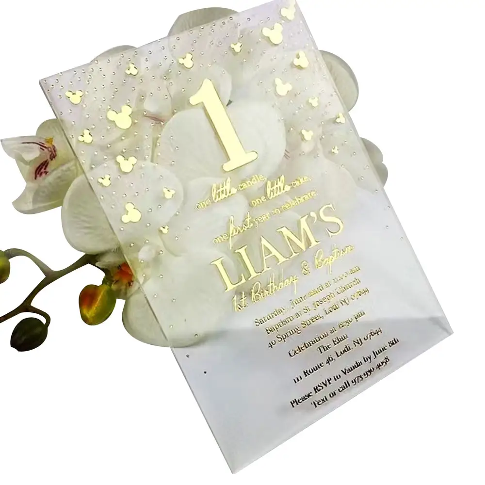 2024 Hot Sale Luxury Acrylic Wedding Invitation with Envelope luxury wedding invitation card