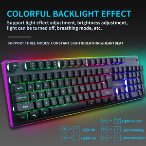 Combo de teclado y ratón para juegos de ordenador ergonómico inalámbrico KM99 con retroiluminación LED 104 teclas interfaz USB función impermeable - Product Image 5