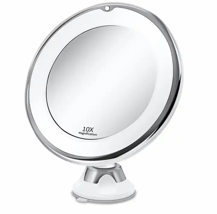 Flexível Maquiagem Espelho 10x Ampliação 14 Led Iluminado Touch Screen Vanity Mirror Portátil Dressing Table Cosméticos Espelhos
