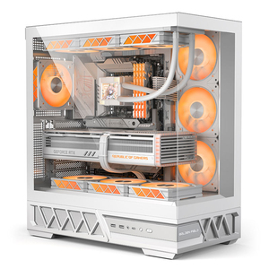 JIESHUO Mid-Tower Computer Case Blanco Negro DIY Desktop Host MATX para ATX Form OEM Parallel World Game Computer Sea View Room - Product Image 2