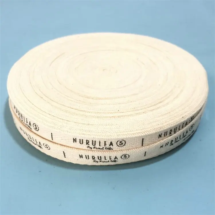Nastro di cotone organico stampato personalizzato ecologico con Logo nastro di cotone con motivo regalo