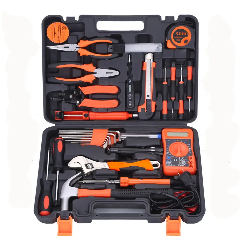 Set di strumenti manuali per uso domestico facile da trasportare con strumenti di emergenza scatola degli attrezzi