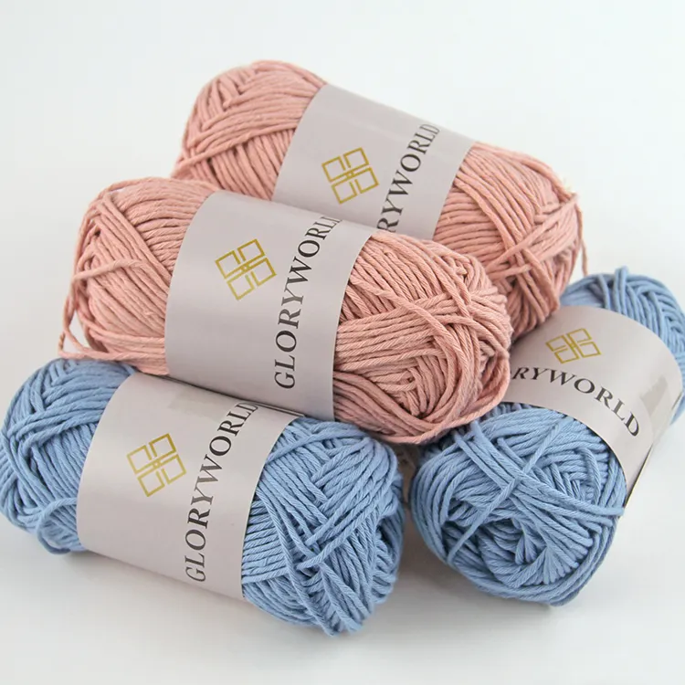 Crochet Cotton Yarn China Factory 50g Roll Knitting Crochet 9 Ply 100% Cotton Yarn For Crochet Sweater