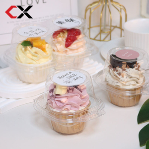 Tek Cupcake konteynerler ambalaj için bireysel taşınabilir şeffaf plastik pasta kutusu PET plastik Blister Flip - Product Image 1