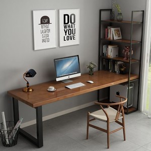 El Escritorio de ordenador de madera maciza simple de gama alta con estantería es adecuado para muebles de oficina, estudios familiares y edificios de oficinas. - Product Image 3