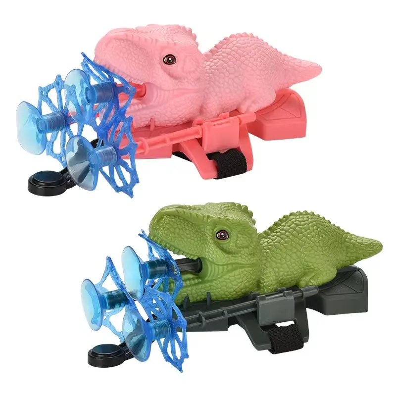 Relógio de tiro com haste de dinossauro, brinquedo de tiro com armas de fogo rosa e verde para crianças, jogo esportivo para festas ao ar livre, novo item