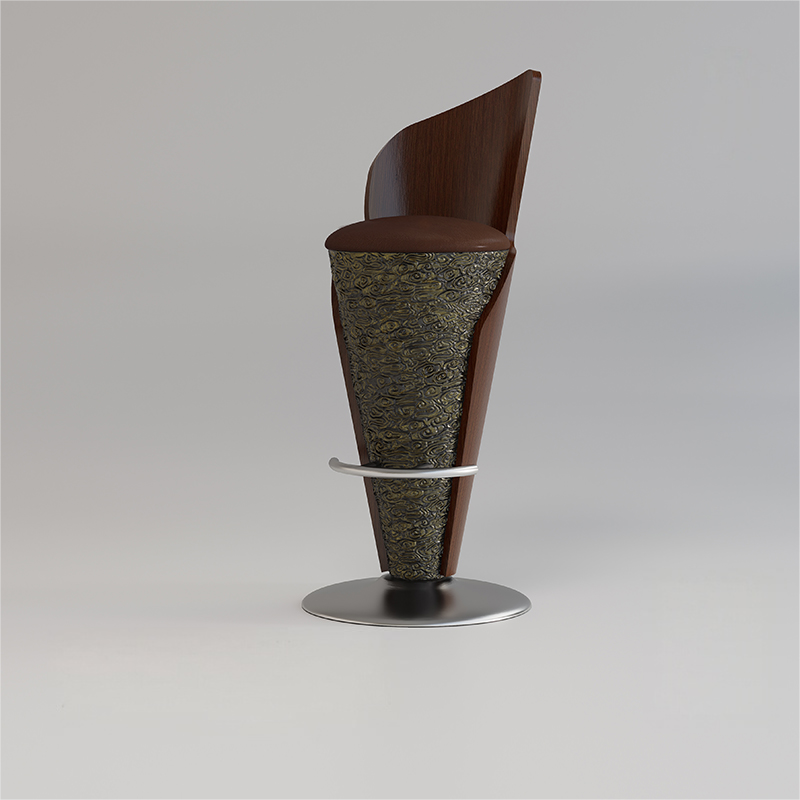 chaise de bar noir et or