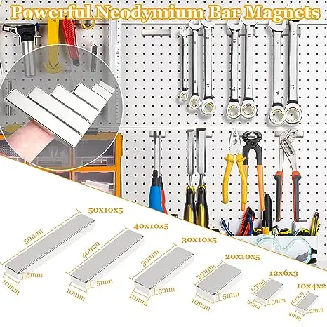 High Performance Rare Earth Bar Neodymium Block Magnets For Lockers Garage Refrigerator