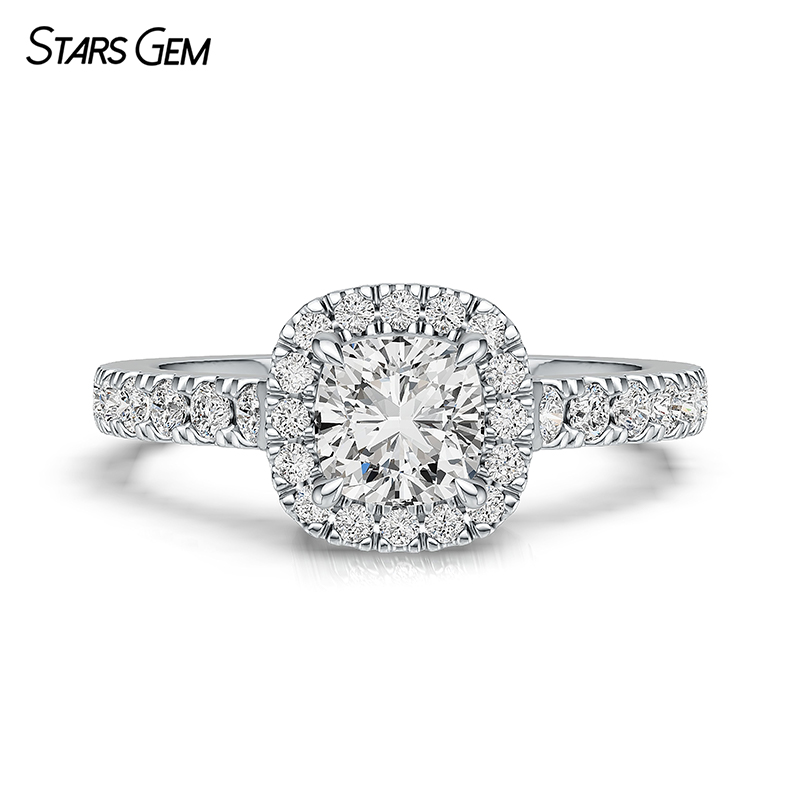 14K White Gold-Cushion Cut