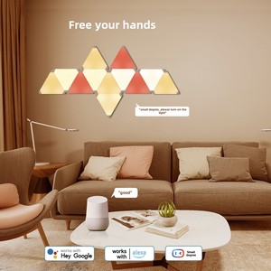 Modern <strong>E</strong>-Sports Smart Home TV Background <strong>RGB</strong> Atmosphere Light Board Odd Quantum <strong>LED</strong> PC Triangle Patchwork Electric Power Plastic