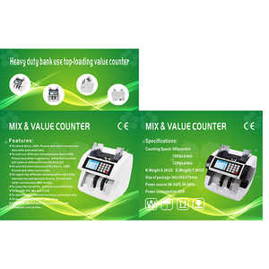 Máquina de conteo de billetes, contador de billetes, multi-moneda, CIS dual, carga superior - Product Image 6