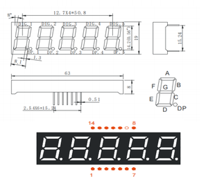 Led 7 segmento Display rosso 0.56 pollici 5 cifre tubo digitale personalizzabile Chip colore ad alta luminosità Led sette segmenti Display - Product Image 5