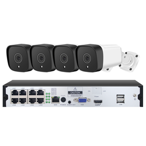 Paquete de monitoreo POE Cámara de monitoreo de red Cable de red POE NVR 3 millones HD H.265 BOX Camera, Bullet Camera DVR 6,5 4CH - Product Image 1