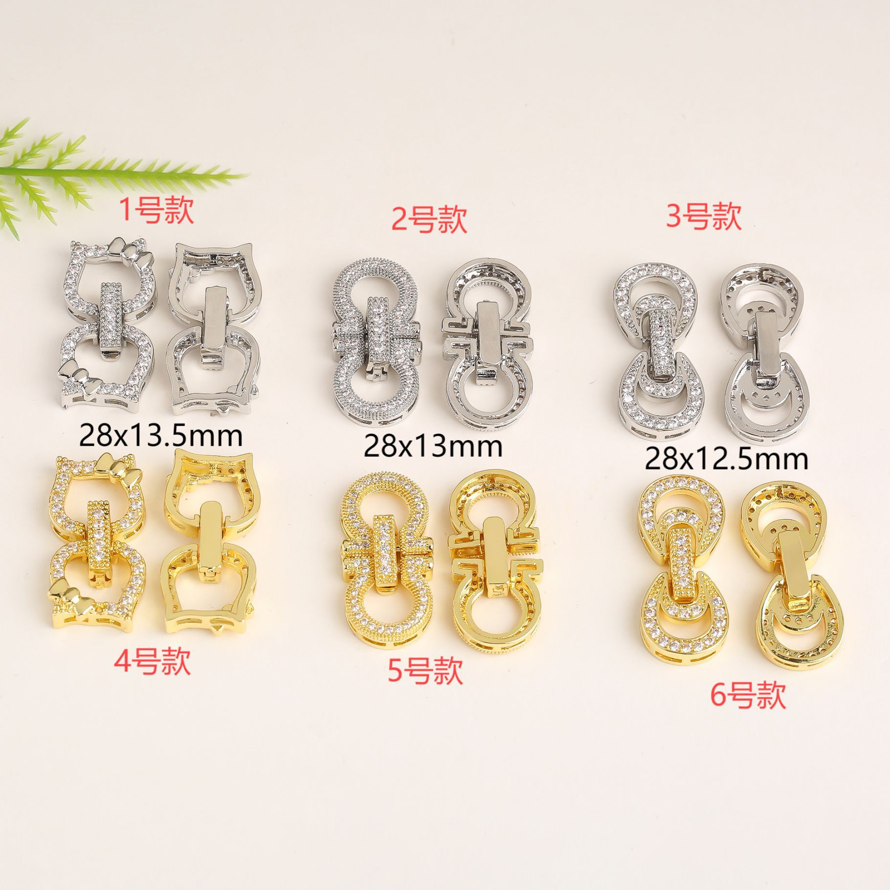 Zircon-set jewelry buckle