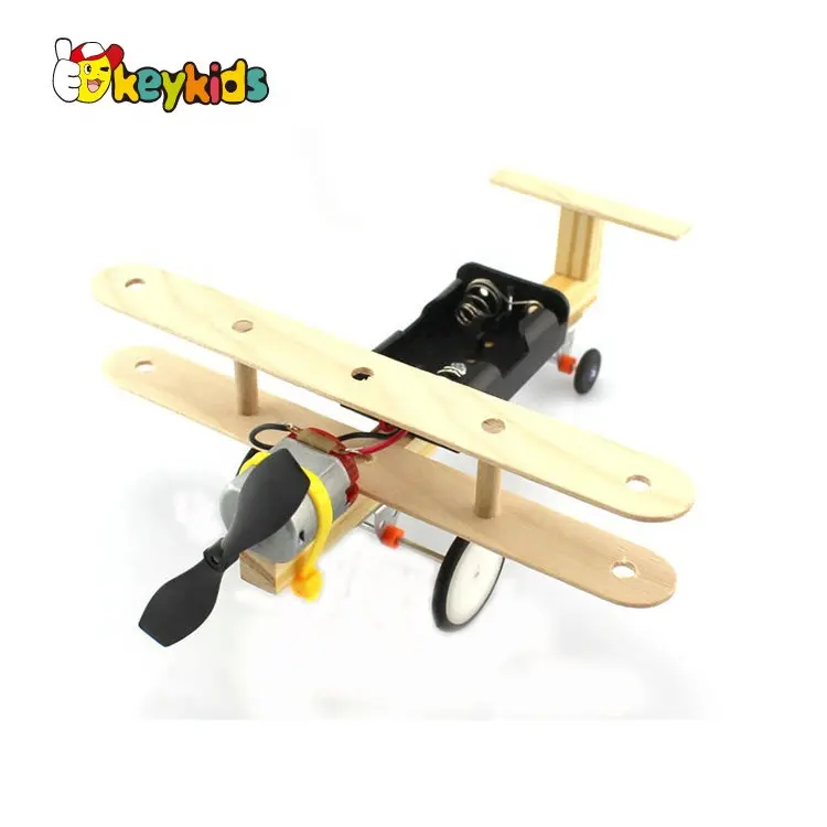 Erwachsene und Kinder DIY Erfindung elektrisches Holz spielzeug flugzeug mit Motor W04G020