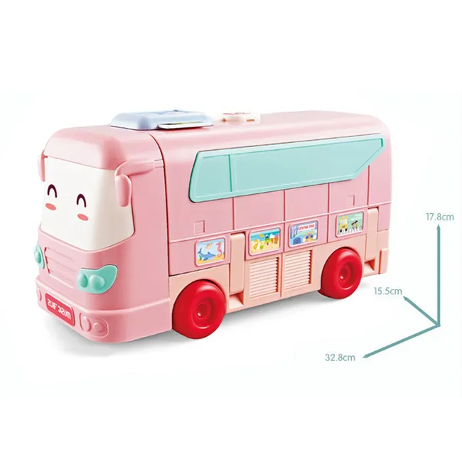 Cartoon Transfiguratie Muzikale Schoolbus Speelgoed Kinderen Educatief Speelgoed Multifunctioneel Babybus Speelgoed Met Muziek