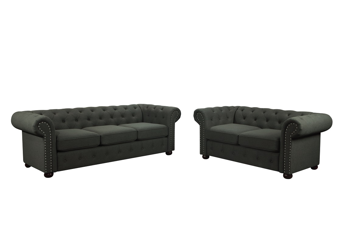 Comfortable Design Velvet Seater Sofa Set Living Room Blue Cheap Chesterfield Sofa